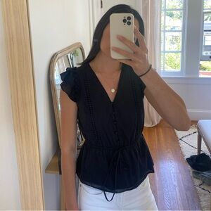 Black Puff Sleeve Top